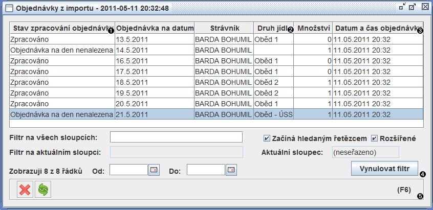 Objednávky z importu