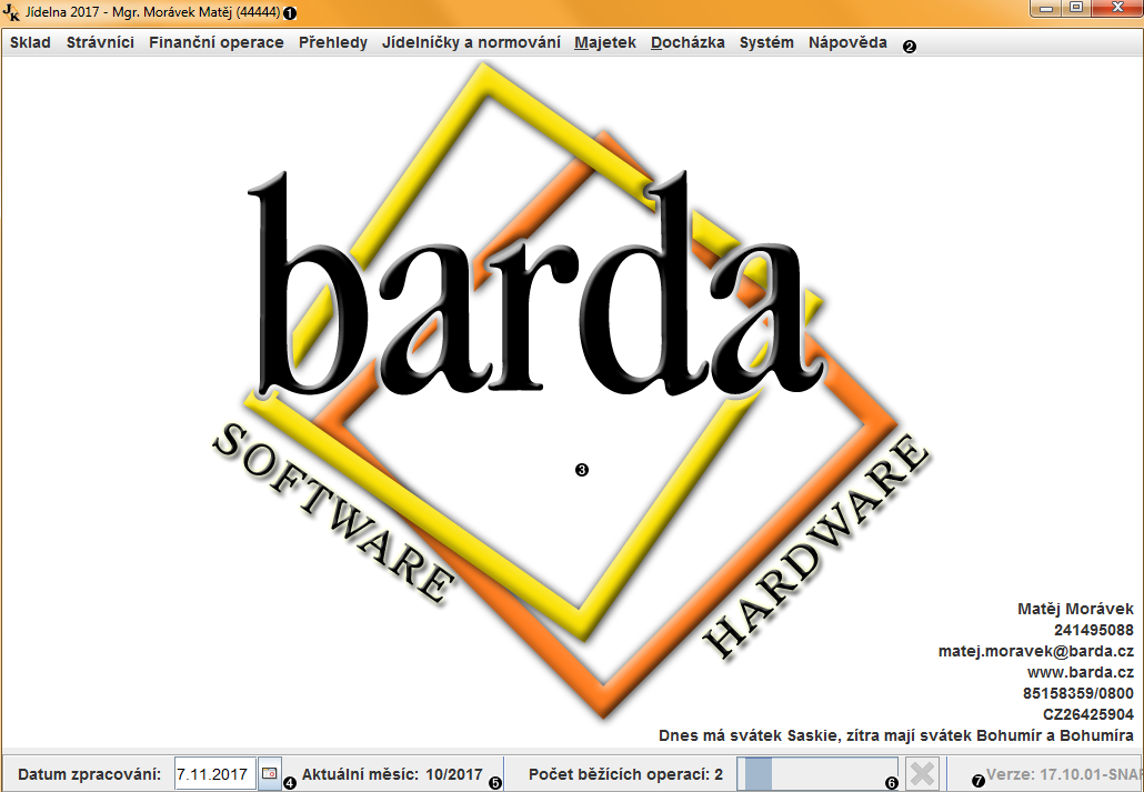 Hlavní okno aplikace