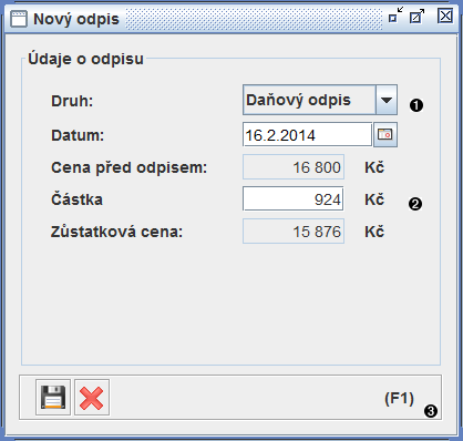 Okno odpisu a zhodnocení