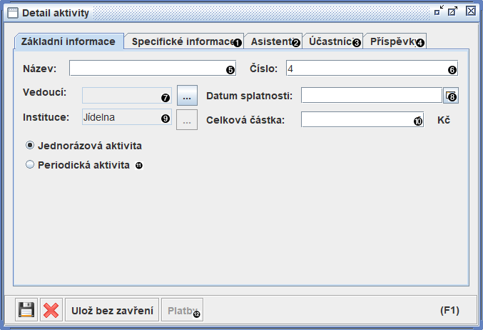 Ukázka záložky základních informací