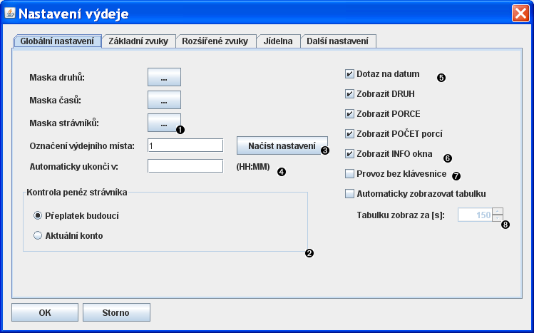 Globální nastavení